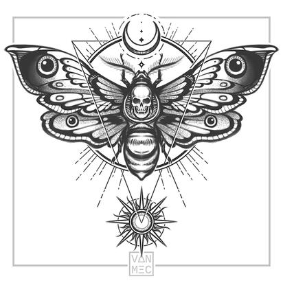 Occult Moth - Tattoo Commission - May 2022
